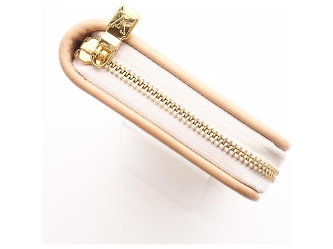 Louis Vuitton Monogram Mini Zippy Geldbörse Weiß Beige - Ansicht 8