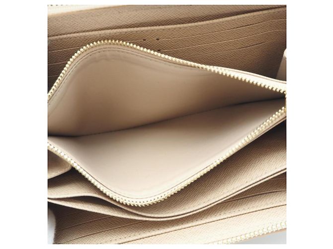 Louis Vuitton Monogram Mini Zippy Geldbörse Weiß Beige - Ansicht 9