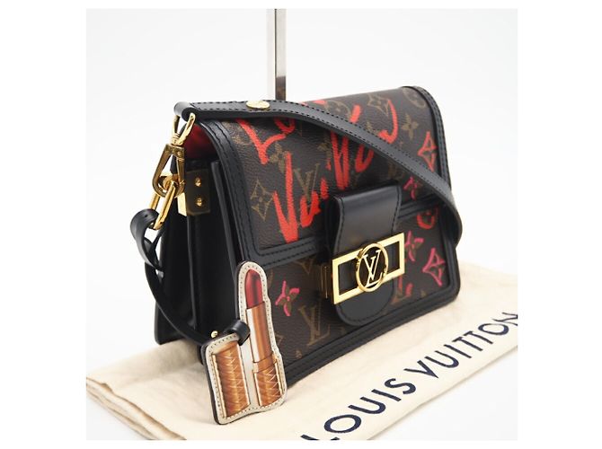 Borsa a Spalla MINI Dauphine Monogram Louis Vuitton Marrone Rosso - Ansicht 2