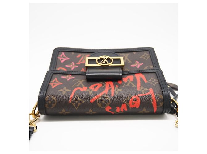 Borsa a Spalla MINI Dauphine Monogram Louis Vuitton Marrone Rosso - Ansicht 8