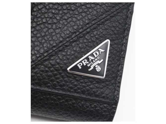 Billetera compacta triangular Vitello Micrograin de Prada - Ansicht 11