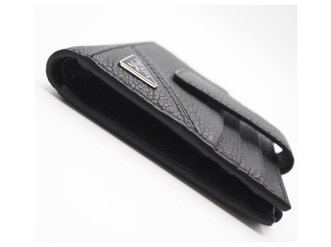 Billetera compacta triangular Vitello Micrograin de Prada - Ansicht 7