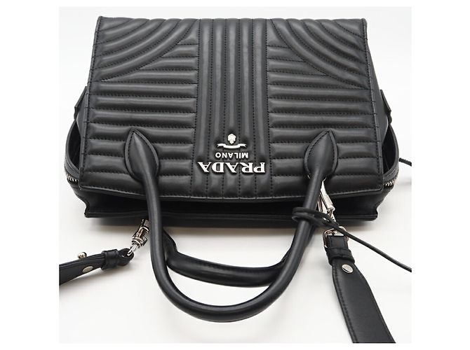 Bolsa de couro Prada Esplanade com alça dupla - vista 8