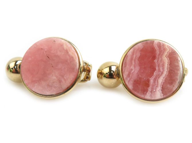 Pendientes de clip dorados y rosas Christian Dior - vista 2