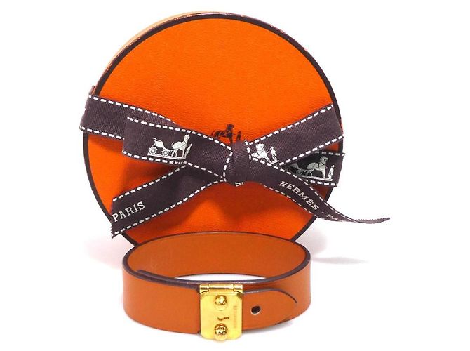 Bracciale in pelle Sac Adepeche di Hermès Arancione - vista 11