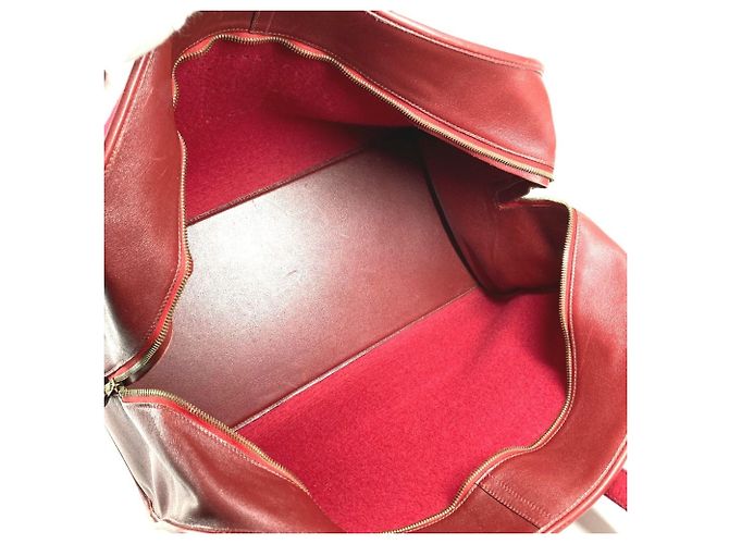 Borsa da viaggio con logo H-Punching di Hermès Rosso - vista 10