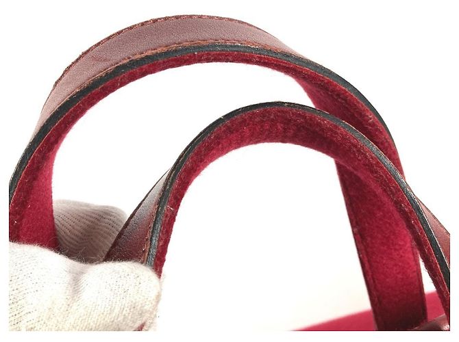 Borsa da viaggio con logo H-Punching di Hermès Rosso - vista 12