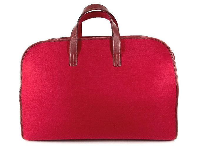 Borsa da viaggio con logo H-Punching di Hermès Rosso - vista 2