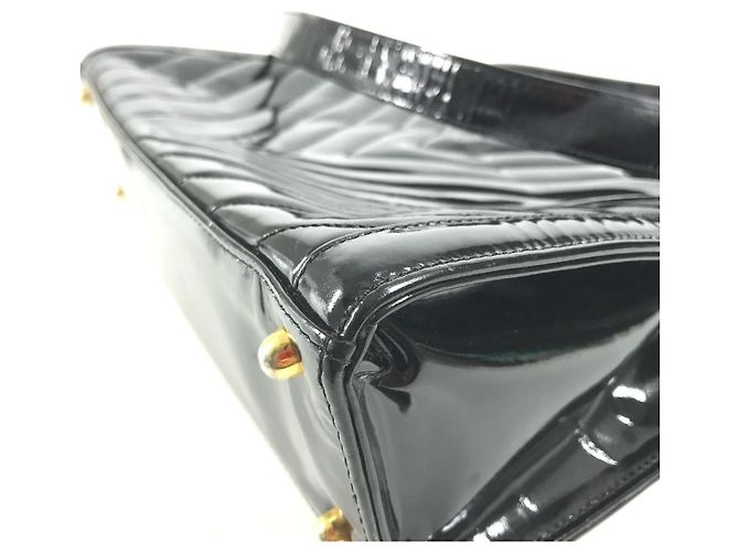 Borsa Chanel Vintage V-Stitch 2 in 1 Nero D'oro - vista 10