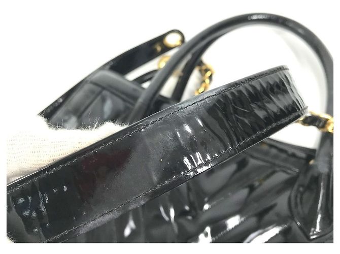 Borsa Chanel Vintage V-Stitch 2 in 1 Nero D'oro - vista 11