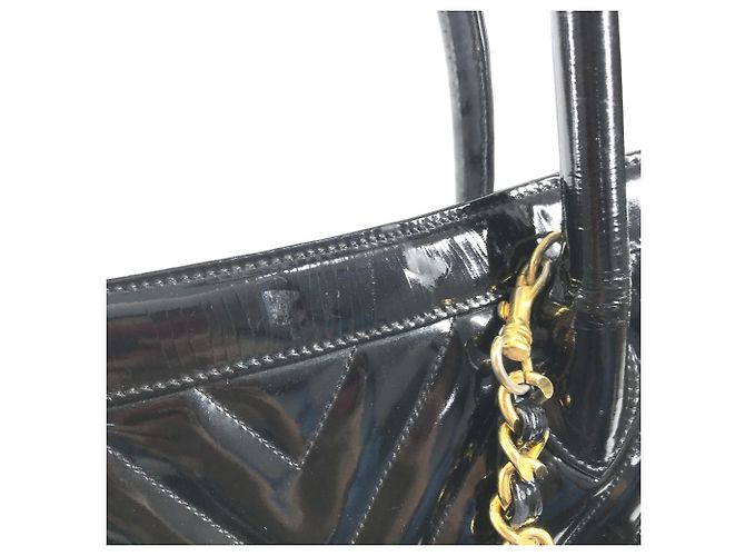 Borsa Chanel Vintage V-Stitch 2 in 1 Nero D'oro - vista 14