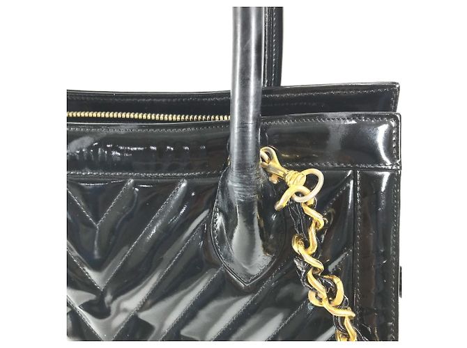 Borsa Chanel Vintage V-Stitch 2 in 1 Nero D'oro - vista 18