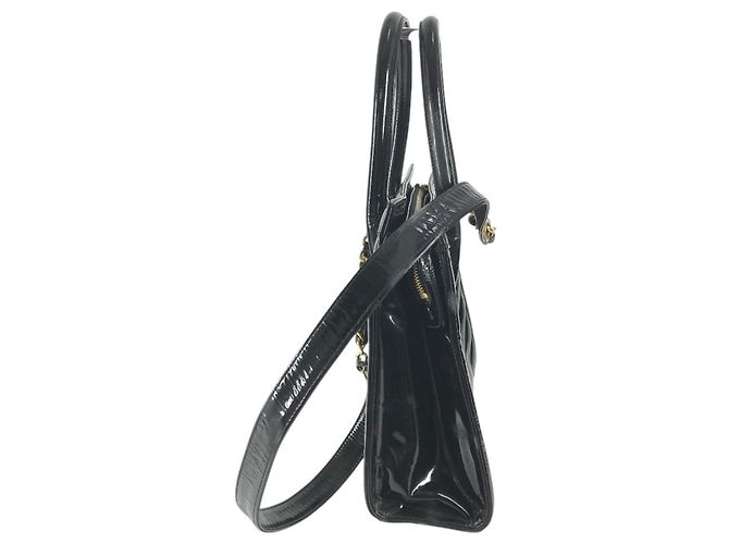 Borsa Chanel Vintage V-Stitch 2 in 1 Nero D'oro - vista 4