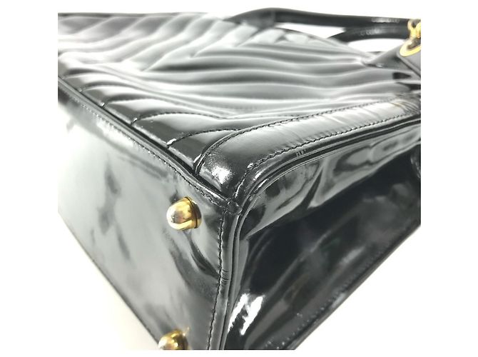 Borsa Chanel Vintage V-Stitch 2 in 1 Nero D'oro - vista 7