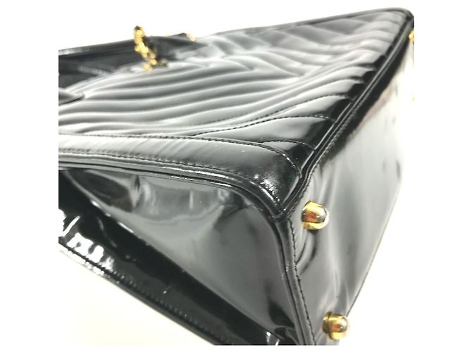 Borsa Chanel Vintage V-Stitch 2 in 1 Nero D'oro - vista 8
