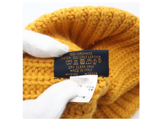 Cappello in cashmere giallo Louis Vuitton - vista 12
