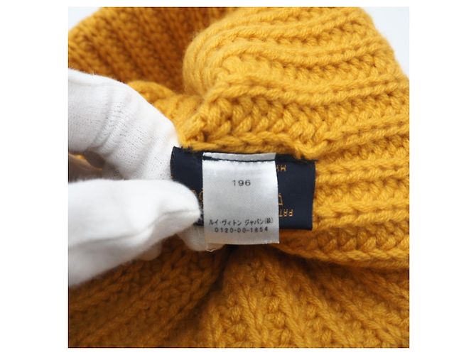 Cappello in cashmere giallo Louis Vuitton - vista 13