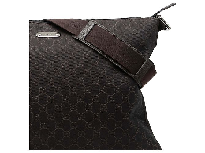 Borsa a tracolla in denim GG marrone di Gucci Marrone scuro - vista 7