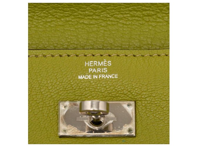 Cartera Larga Kelly en Cabra Mysore Verde Hermès Verde oliva - vista 5