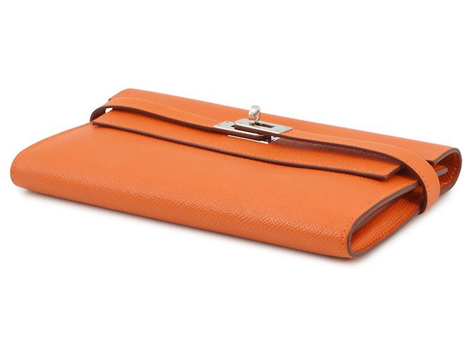 Cartera Larga Kelly de Hermès en Cuero Epsom Naranja - vista 2