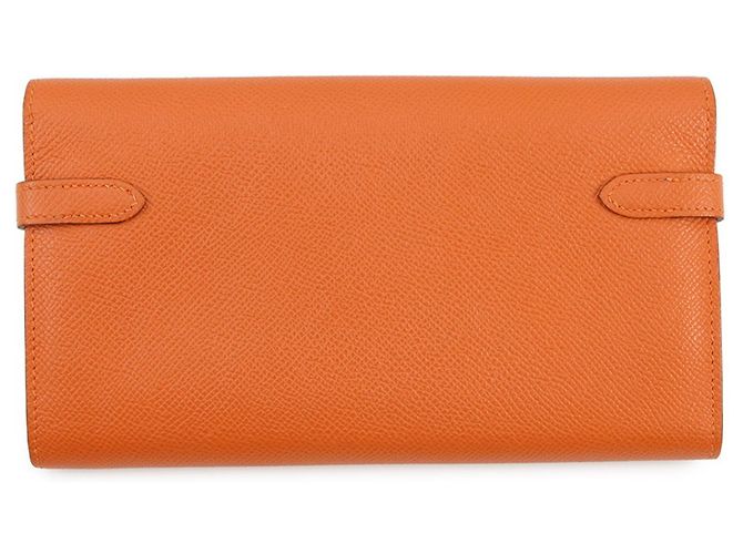 Cartera Larga Kelly de Hermès en Cuero Epsom Naranja - vista 3