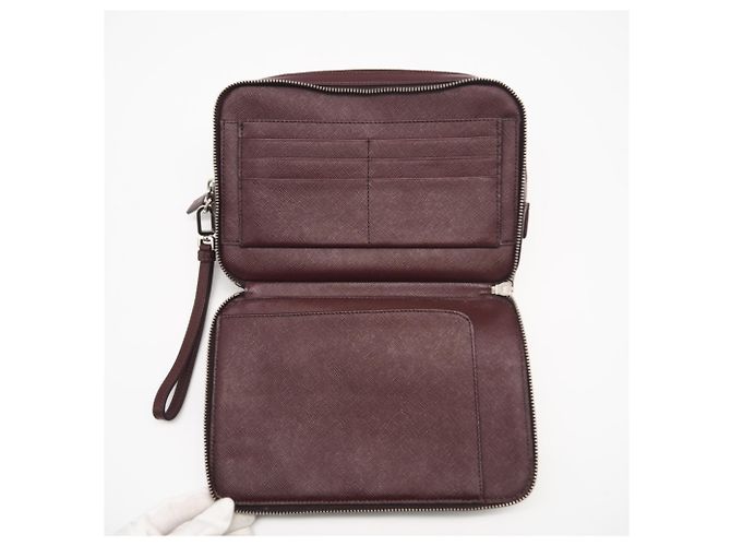 Borsa Second Double-Zip Logo Saffiano PRADA Marrone - vista 13
