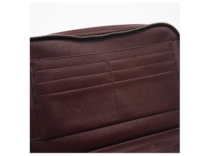 Borsa Second Double-Zip Logo Saffiano PRADA Marrone - vista 14