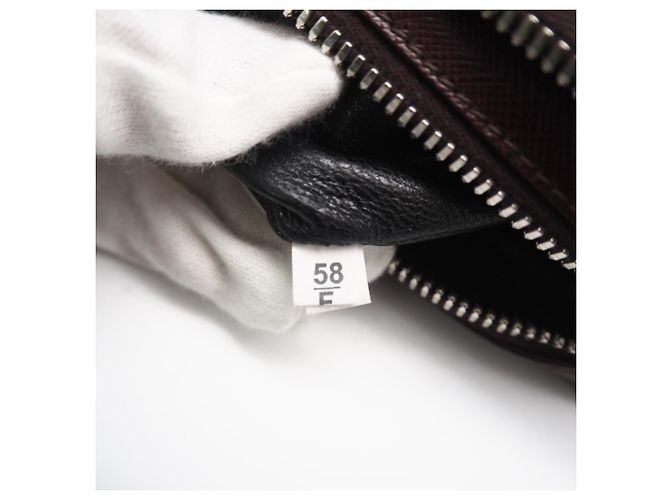 Borsa Second Double-Zip Logo Saffiano PRADA Marrone - vista 18