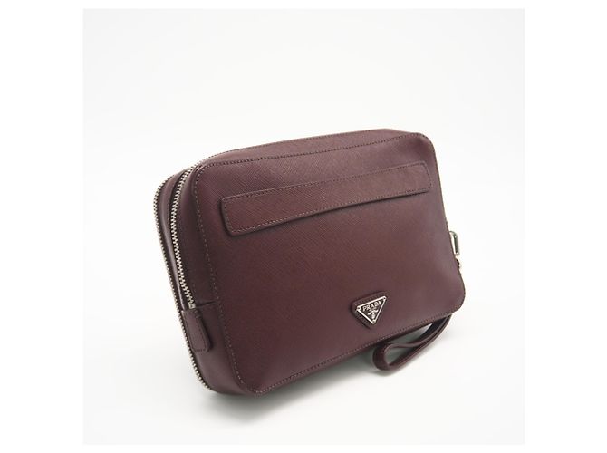Borsa Second Double-Zip Logo Saffiano PRADA Marrone - vista 2