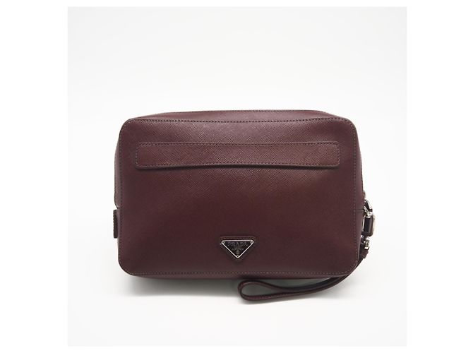 Borsa Second Double-Zip Logo Saffiano PRADA Marrone - vista 3