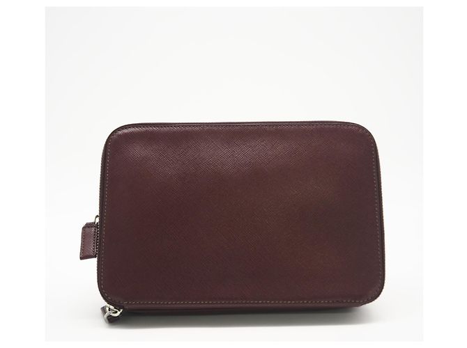Borsa Second Double-Zip Logo Saffiano PRADA Marrone - vista 4