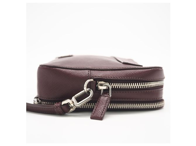 Borsa Second Double-Zip Logo Saffiano PRADA Marrone - vista 7