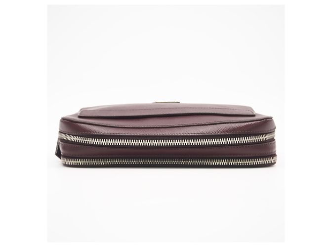 Borsa Second Double-Zip Logo Saffiano PRADA Marrone - vista 8