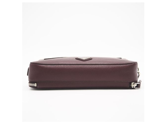 Borsa Second Double-Zip Logo Saffiano PRADA Marrone - vista 9