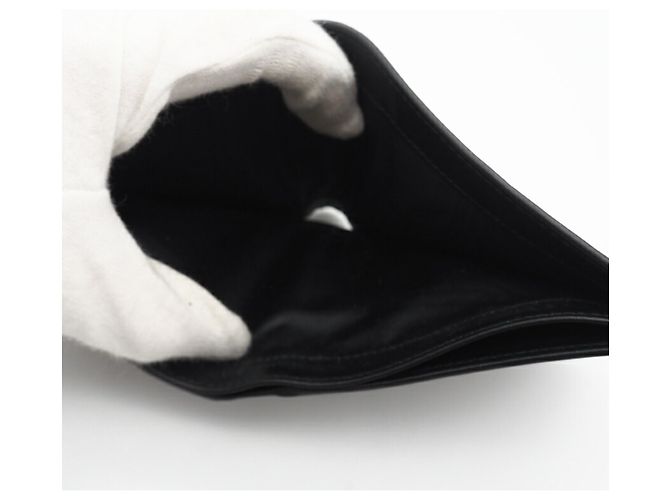 Portafoglio compatto bifold in pelle verniciata Prada Nero Argento - vista 10