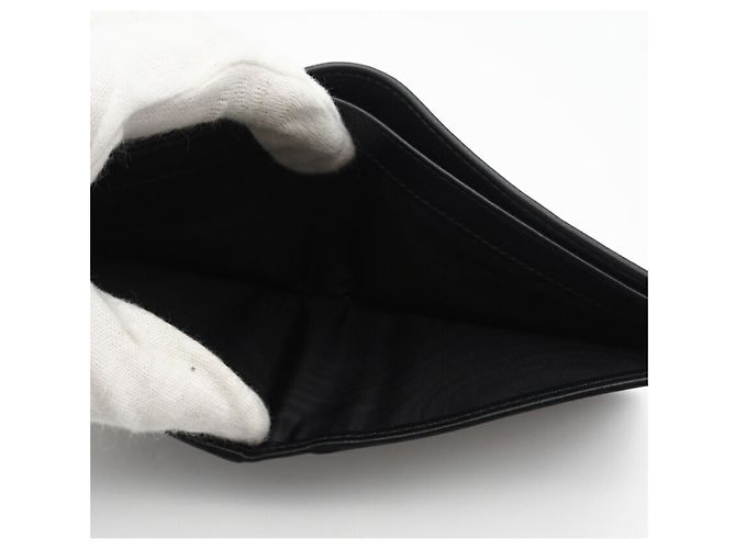 Portafoglio compatto bifold in pelle verniciata Prada Nero Argento - vista 11
