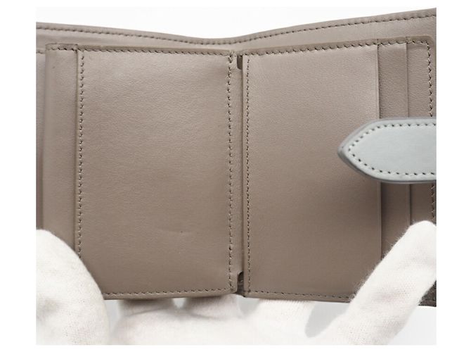 Céline CELINE Leather Small Strap Wallet Blue Beige - view 10
