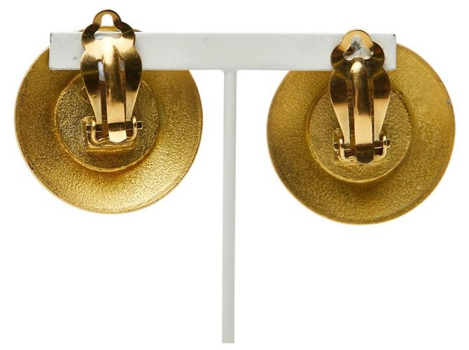 Pendientes redondos Coco Mark de Chanel Negro Dorado - vista 3