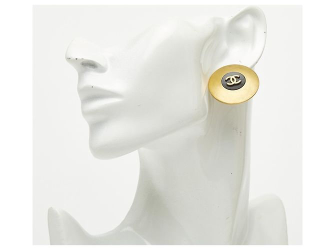 Pendientes redondos Coco Mark de Chanel Negro Dorado - vista 6