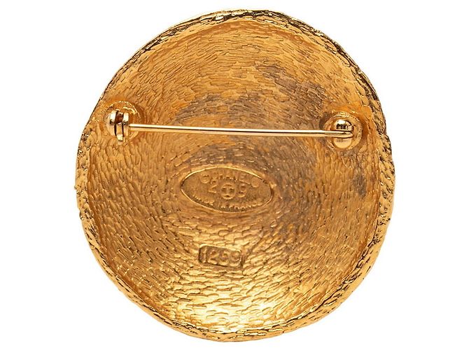 Spilla intrecciata vintage Chanel Coco Mark D'oro - vista 2