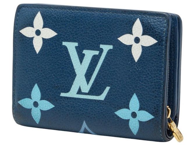 Louis Vuitton Zwei-Farben Monogram Empreinte Geldbörse Weiß Blau - Ansicht 2