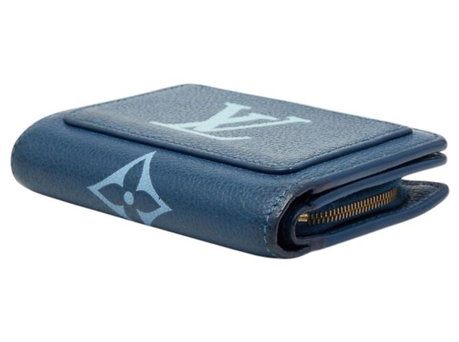 Louis Vuitton Zwei-Farben Monogram Empreinte Geldbörse Weiß Blau - Ansicht 4