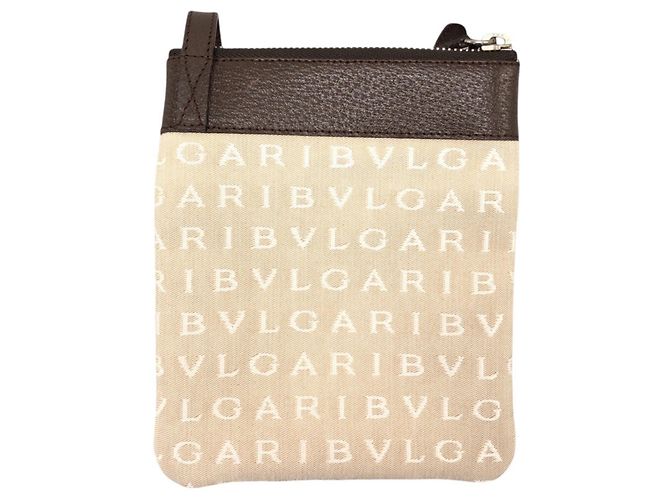 Bulgari Borsa a spalla Bvlgari Logomania beige e marrone - vista 2