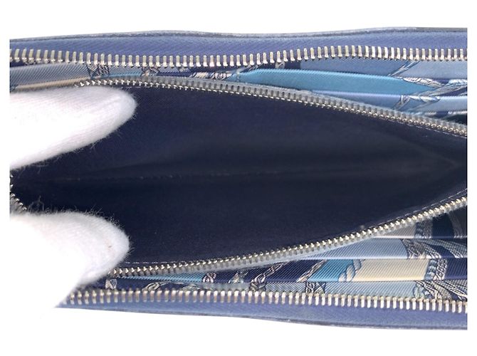 Hermès HERMES Azap Long Silk Wallet Blue Navy blue - view 8