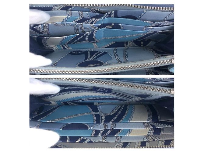 Hermès HERMES Azap Long Silk Wallet Blue Navy blue - view 9