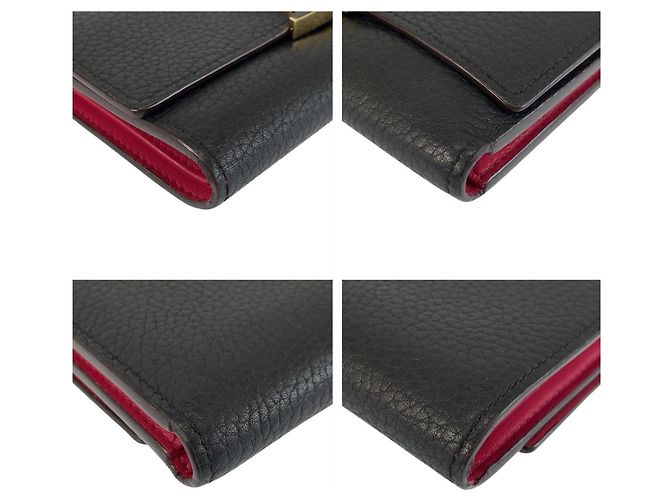 Cartera Capucines Compacta Louis Vuitton Negro Rosa - vista 4