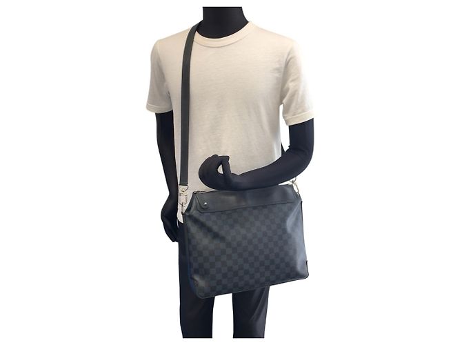 Greenwich Borsa Messenger Damier Cobalt Louis Vuitton Nero Blu - vista 7