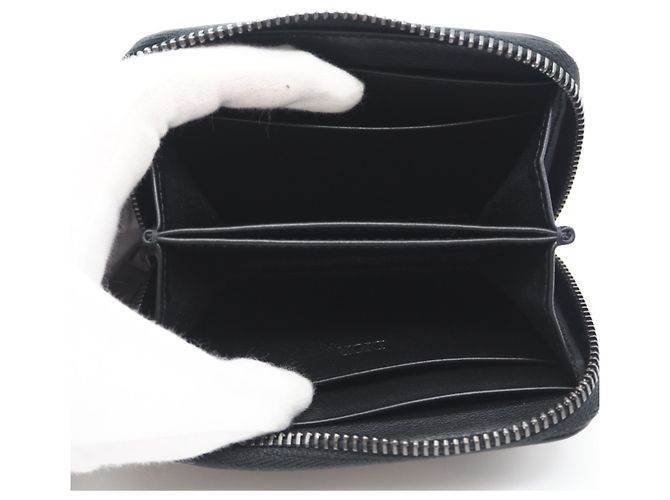 Christian Dior CD Diamond Leather Coin Case Brown Black - view 8
