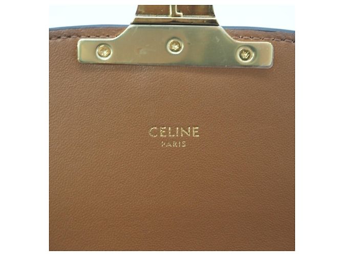 Céline Borsa a Spalla Celine Teen Triomphe Marrone Bianco - vista 14