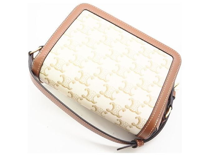 Céline Borsa a Spalla Celine Teen Triomphe Marrone Bianco - vista 4